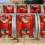 Wilden AOD pumps galvanised roll frames mounted