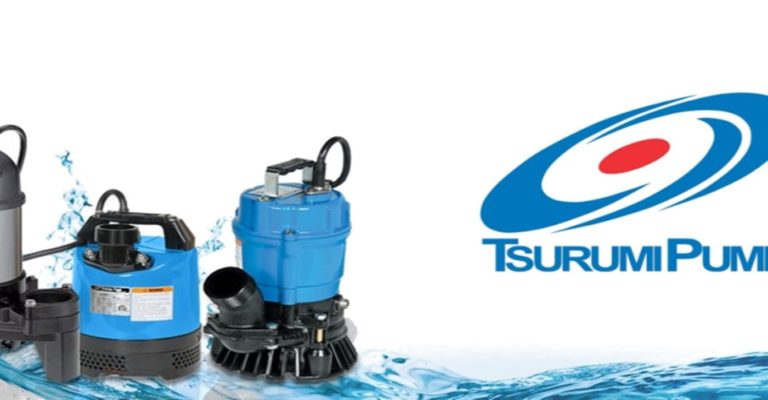 Tsurumi pumps with Tsurumi logo feature banner