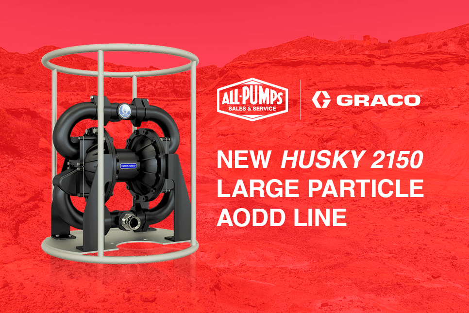 Graco Husky AODD Air diaphragm pump in roll cage