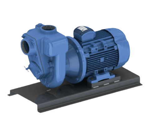 a blue centrifugal trash pump