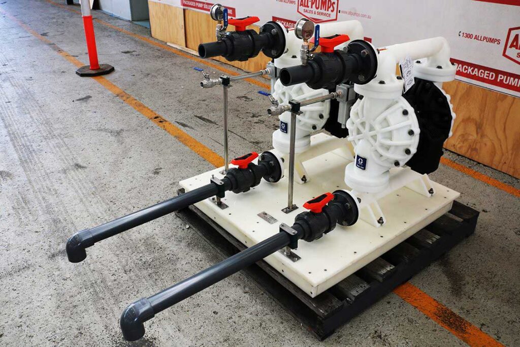 Graco air Diaphragm Pumps configured for pumping sea water