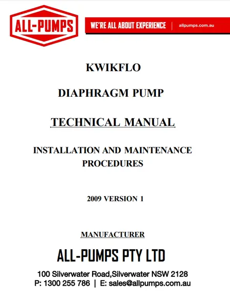 KDP Diaphragm Pump OM Manual