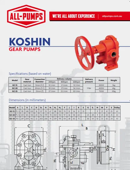 Koshin Gear Pump Brochure