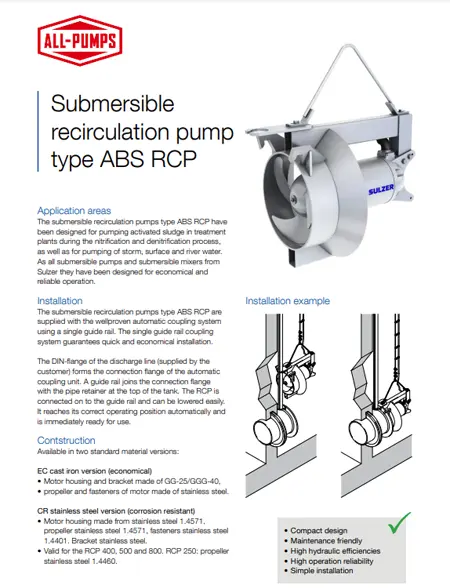 Sulzer ABS RCP Recirculation Pump