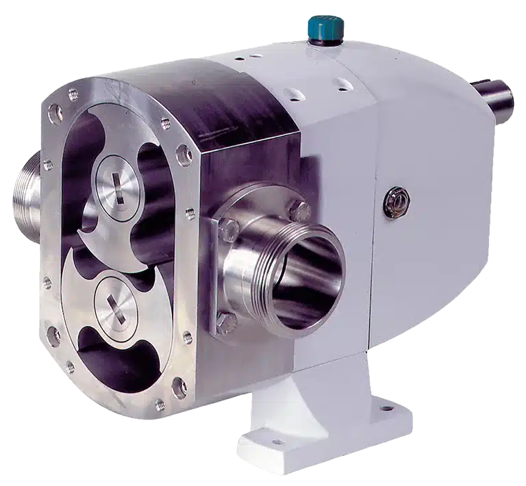 Rotary lobe pumps are positive-displacement type pumps that use two or more lobes rotating around parallel shafts in the pump’s body to move liquids.