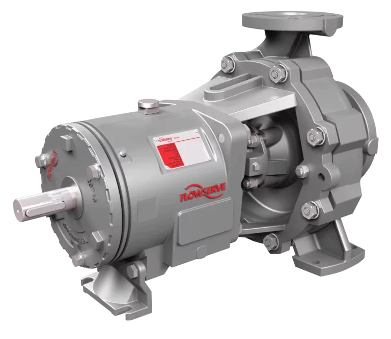 Flowserve Durco Mark 3 ISO process centrifugal pump, a heavy-duty chemical pump designed for reliable and severe-duty fluid handling in the chemical processing industry