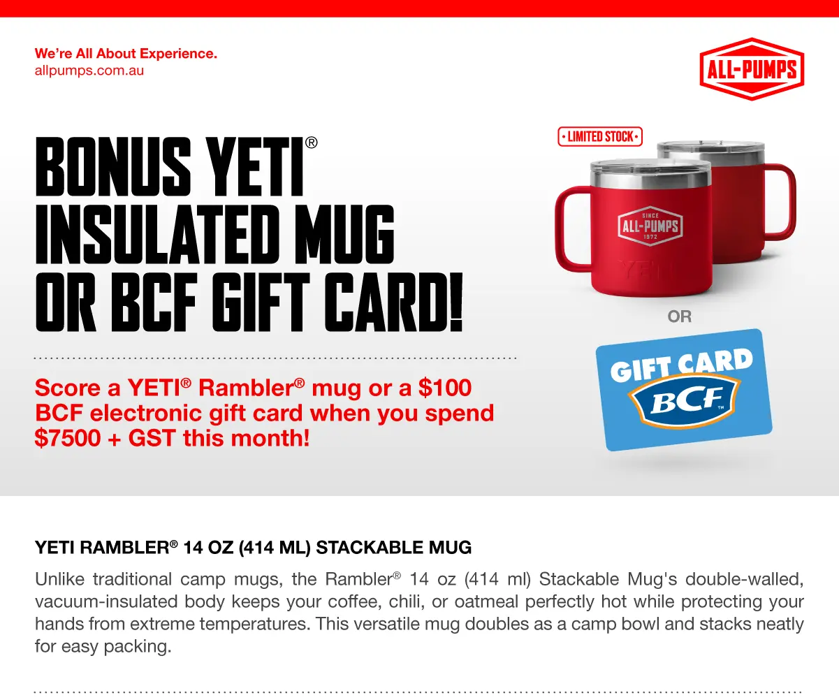 Bonus YETI® Insulated Mug or BCF Gift Card