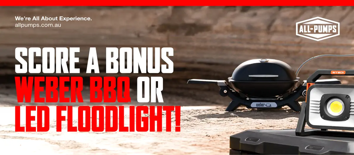 Bonus Weber BBQ or Led Floodlight