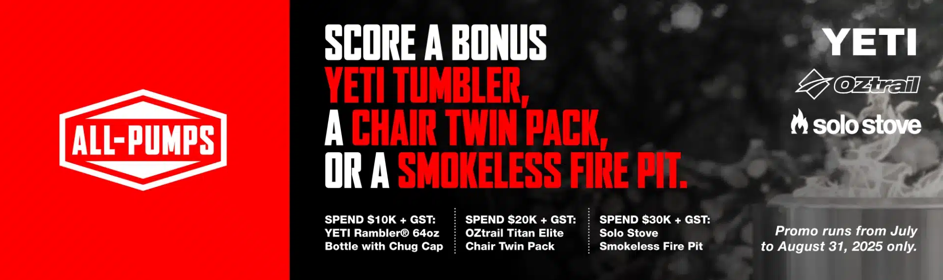 July 2025 Promo: Yeti Tumbler, Chair Twin Pack, Smokeless Fire Pit