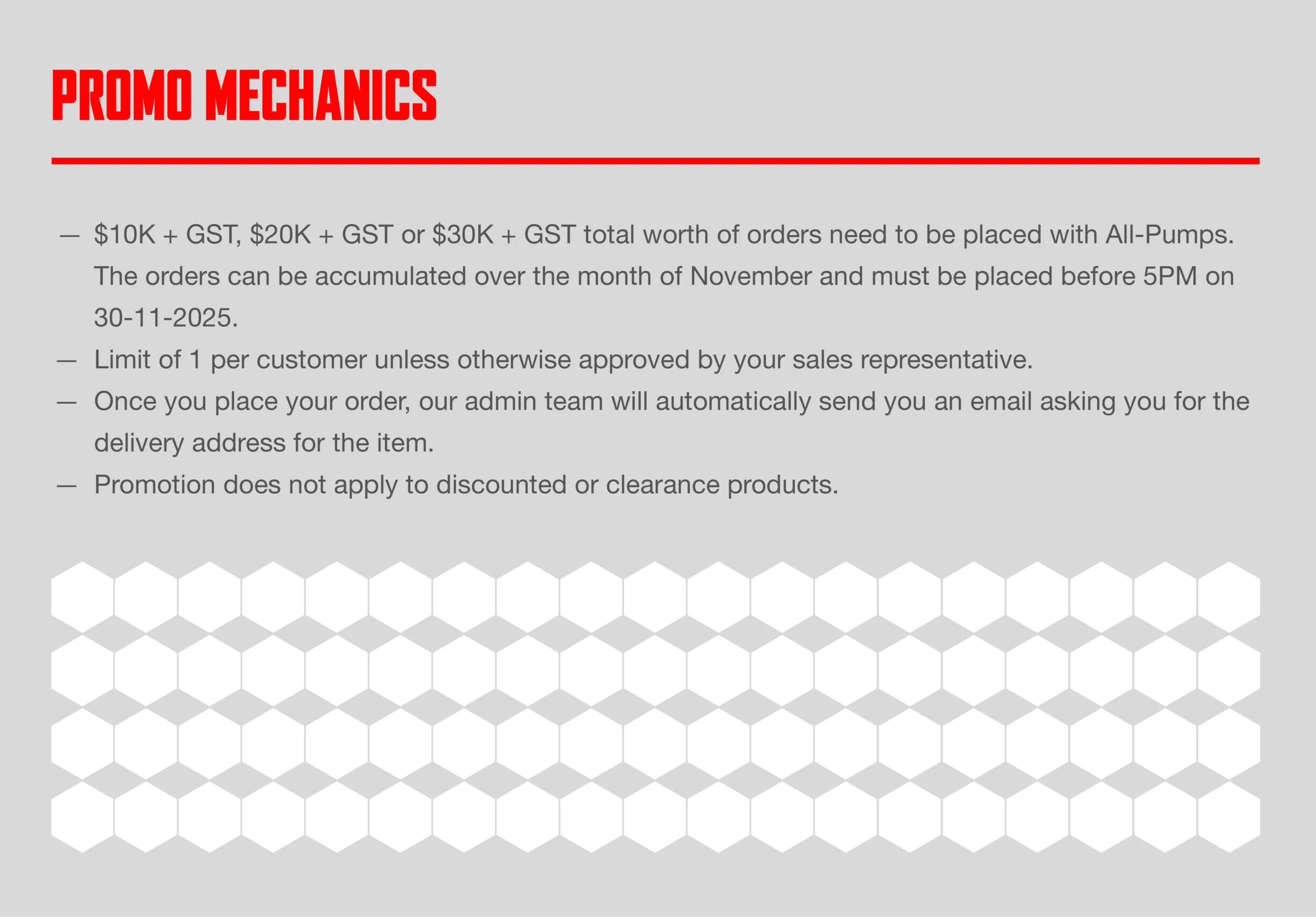 All-Pumps November Promo 2025 | Score Bonus Gear Worth Up to $30K