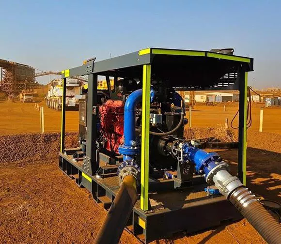 Cornell Pumps industrial skid-mounted pumping system used for mining dewatering and heavy-duty fluid transfer.