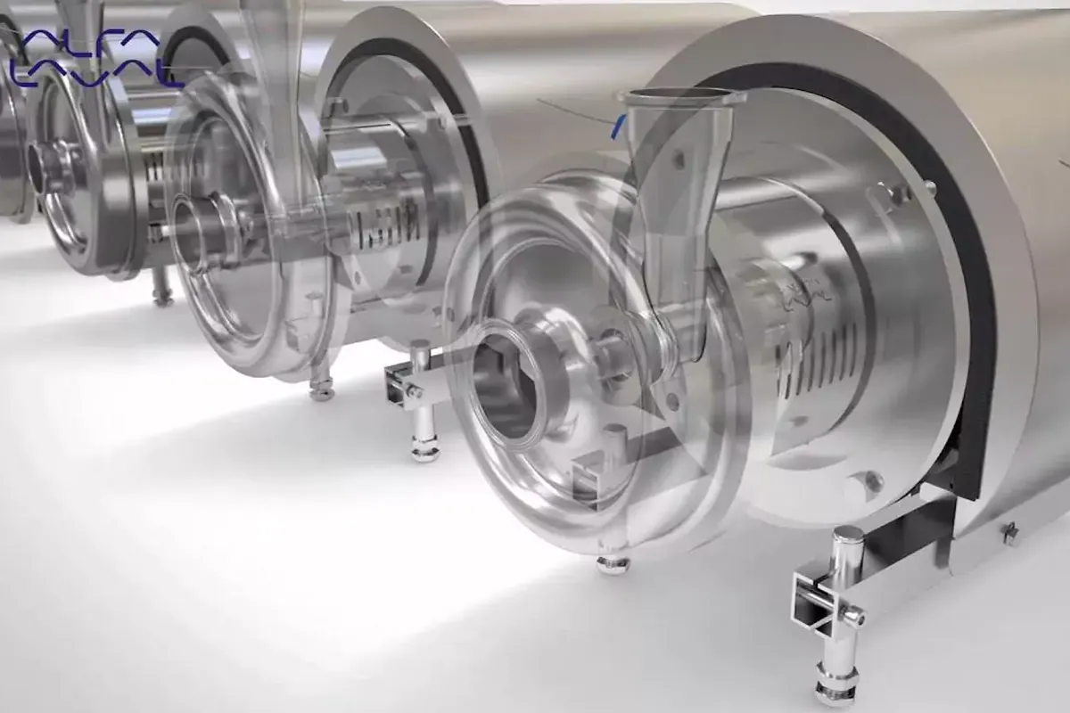 Clear pump components displayed together