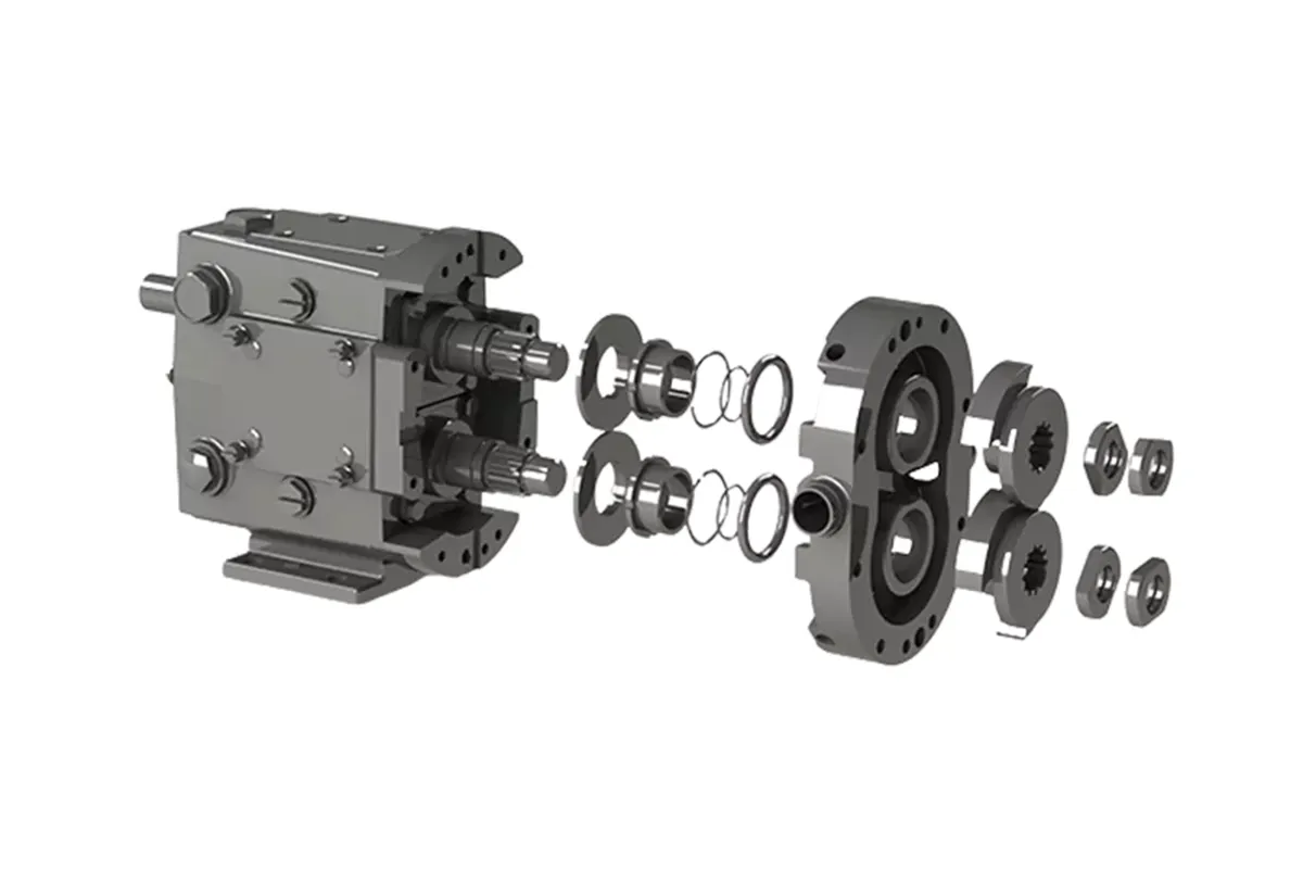 Exploded view of an Ampco pump assembly