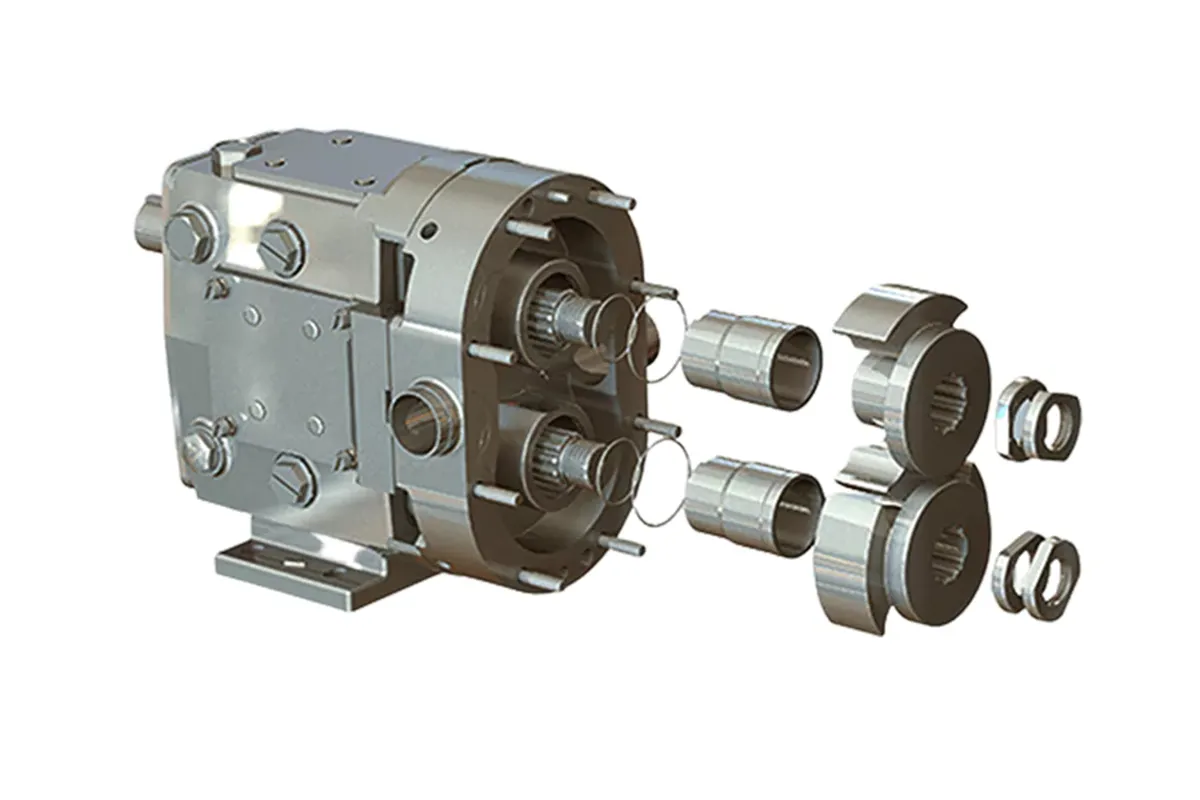 Exploded view of an Ampco pump assembly