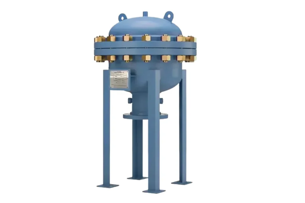 Blue cylindrical Blacoh vessel on a stand