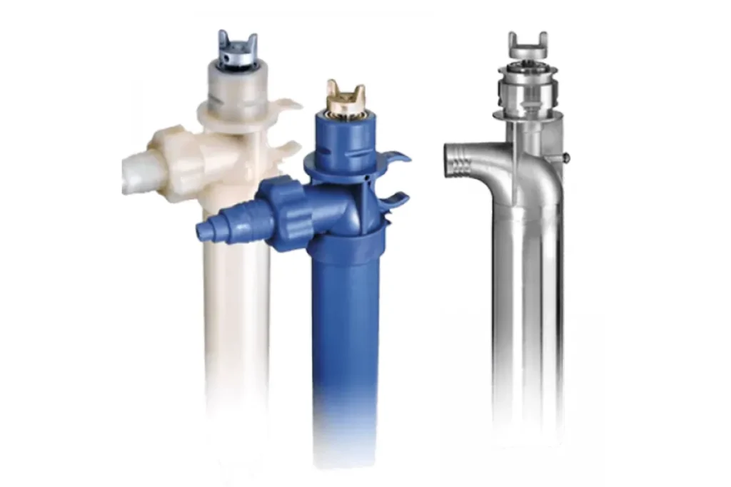 Finish Thompson vertical pump units in blue and silver