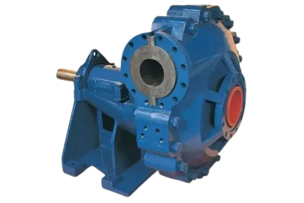 Flowserve blue pump housing with circular front opening