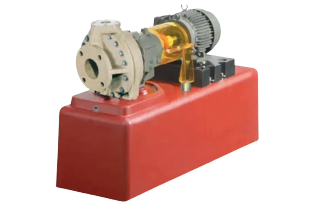 Flowserve pump and motor on a red base