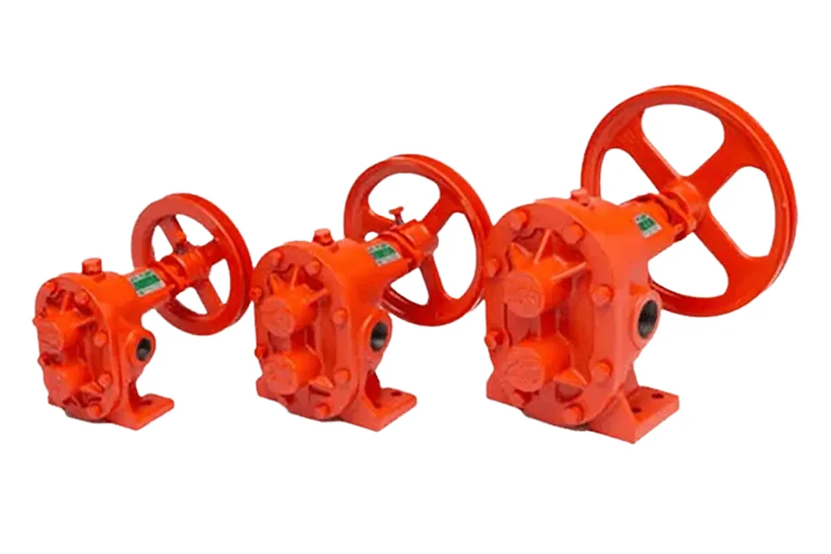 Several orange Koshin pump assemblies