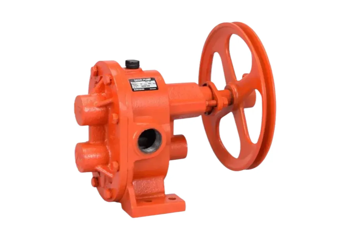 Orange Koshin pump with a handwheel