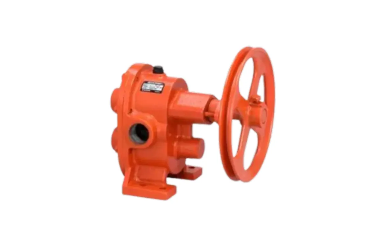 Orange Koshin pump with a handwheel