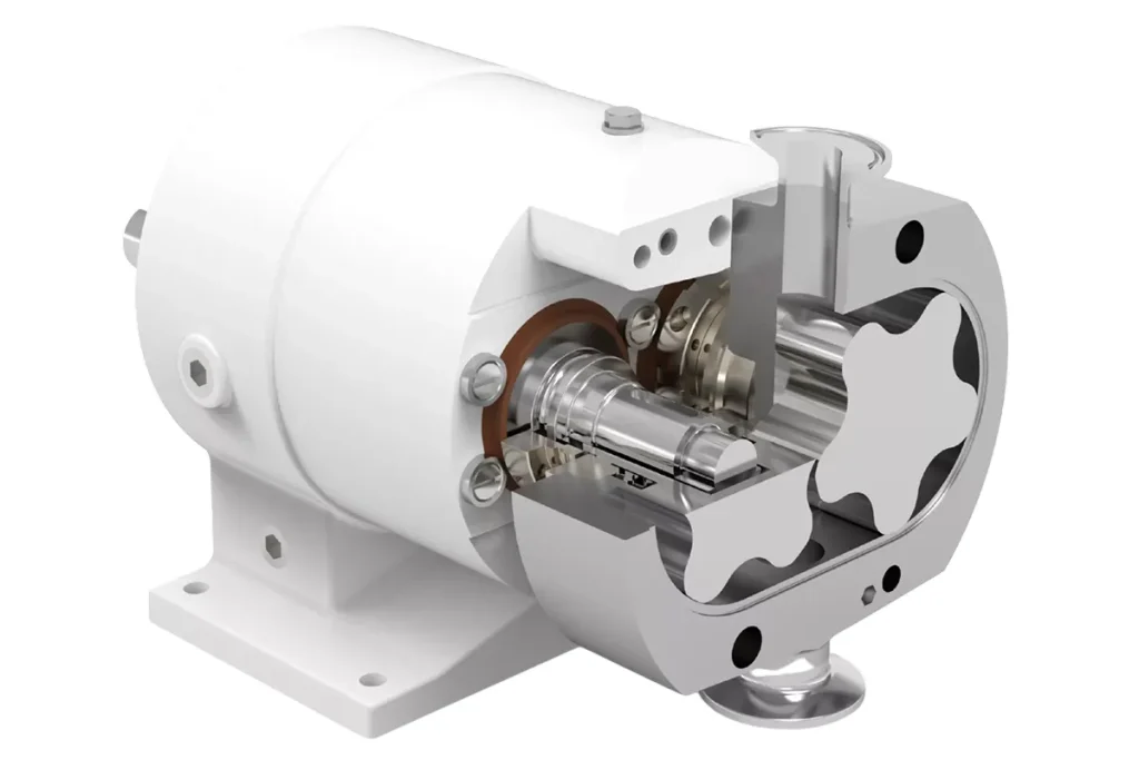 Packo 55 Series pump assembly with an exposed housing