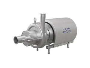 Alfa Laval metal pump with round housing and pipe connection