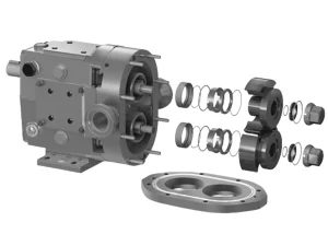 Ampco exploded view of a metal pump assembly