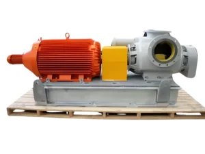 MAAG pump and orange electric motor on a base