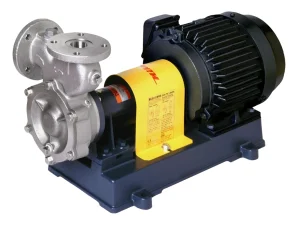 Nikuni pump with a black motor and yellow coupling guard