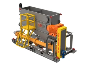 CEMO industrial equipment with an orange drive and yellow safety frame